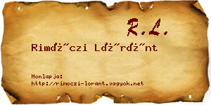 Rimóczi Lóránt névjegykártya